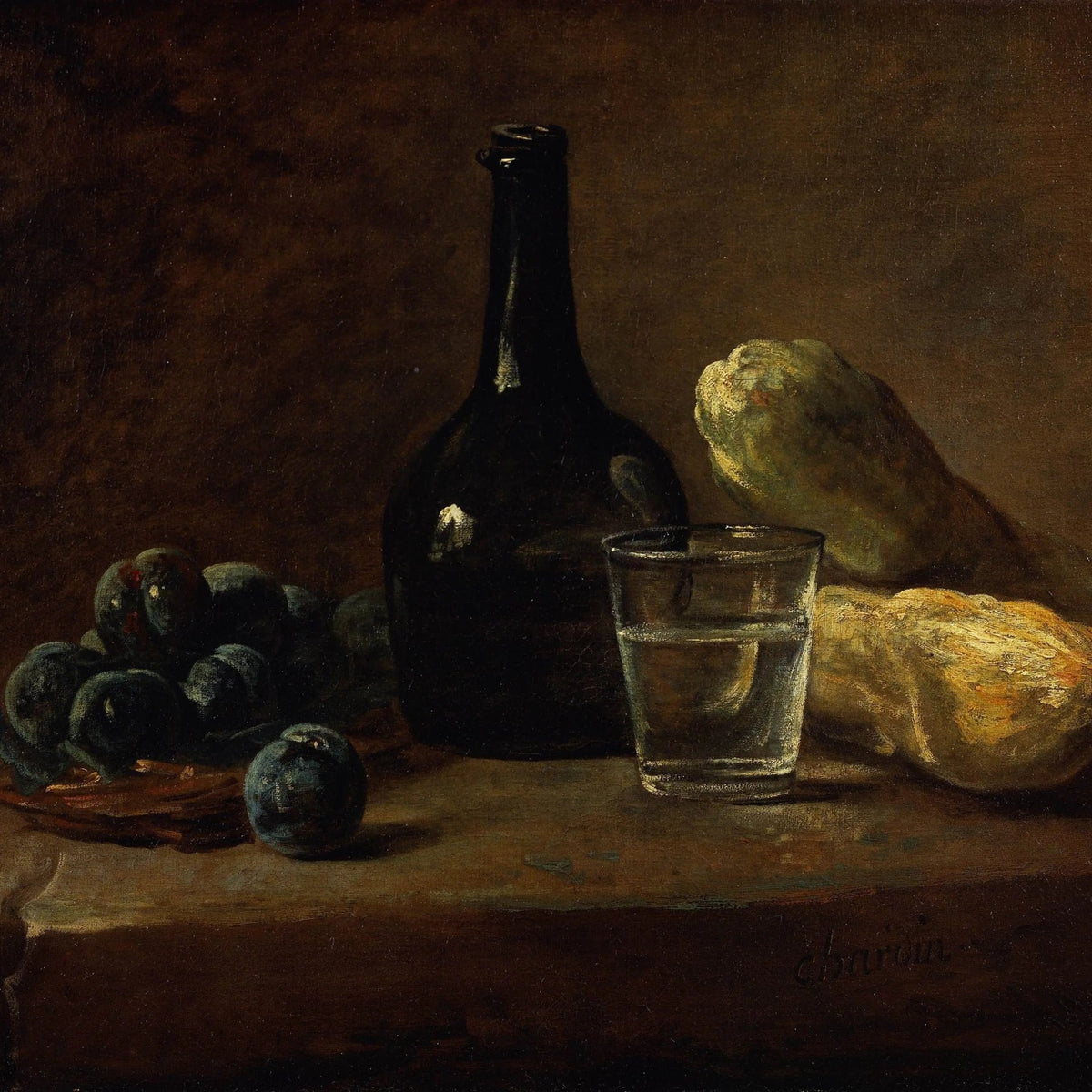 Still Life Oil Painting - Bottle, Glass and Fruits - Oil Painting Haven