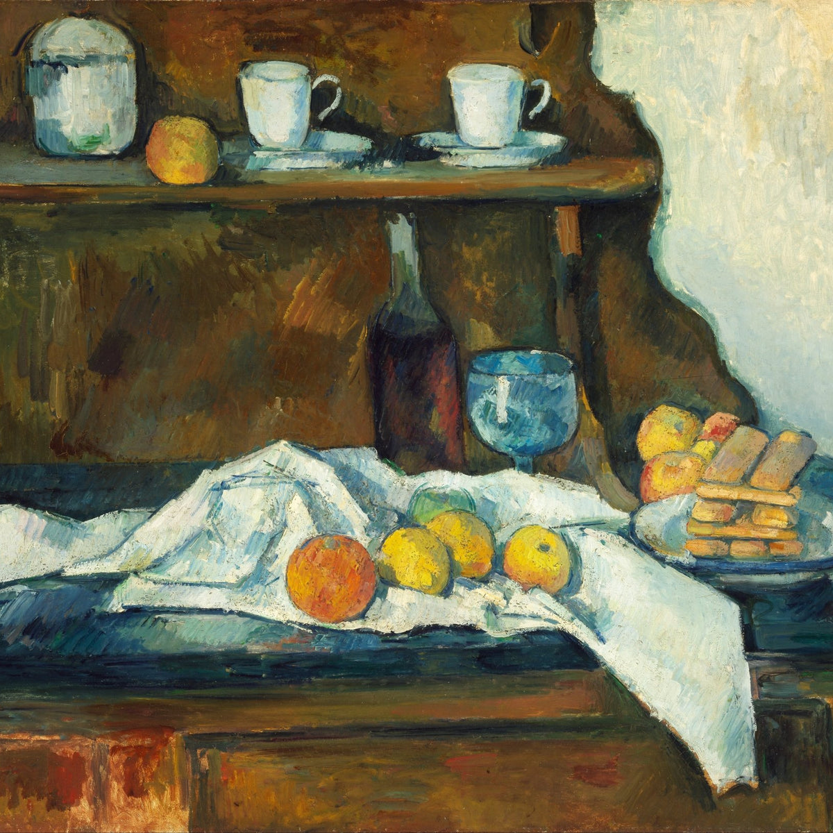 Still Life Oil Painting - Buffet with Fruit and Cups - Oil Painting Haven