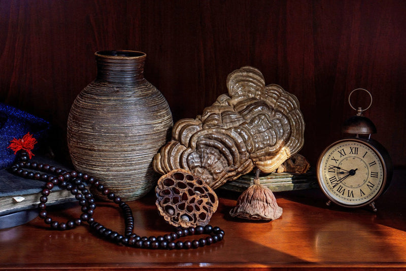 Still Life Oil Painting - Ceramic Vase, Antique Clock and Decor - Oil Painting Haven