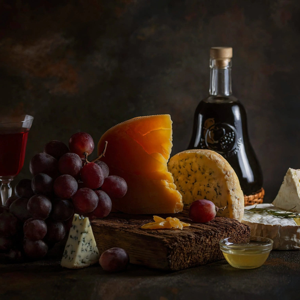 Still Life Oil Painting - Cheese, Grapes and Wine - Oil Painting Haven