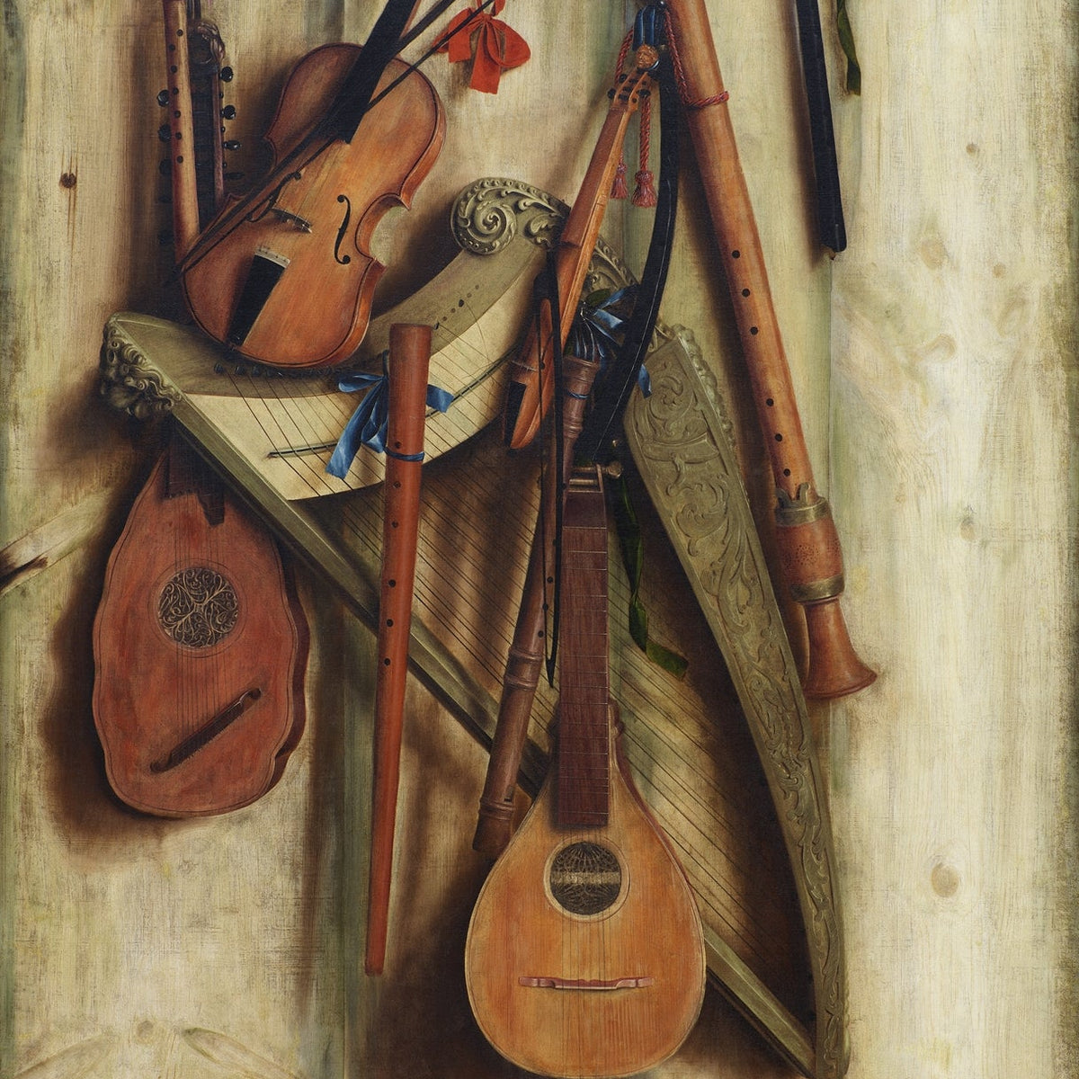 Still Life Oil Painting - Classical Musical Instruments - Oil Painting Haven