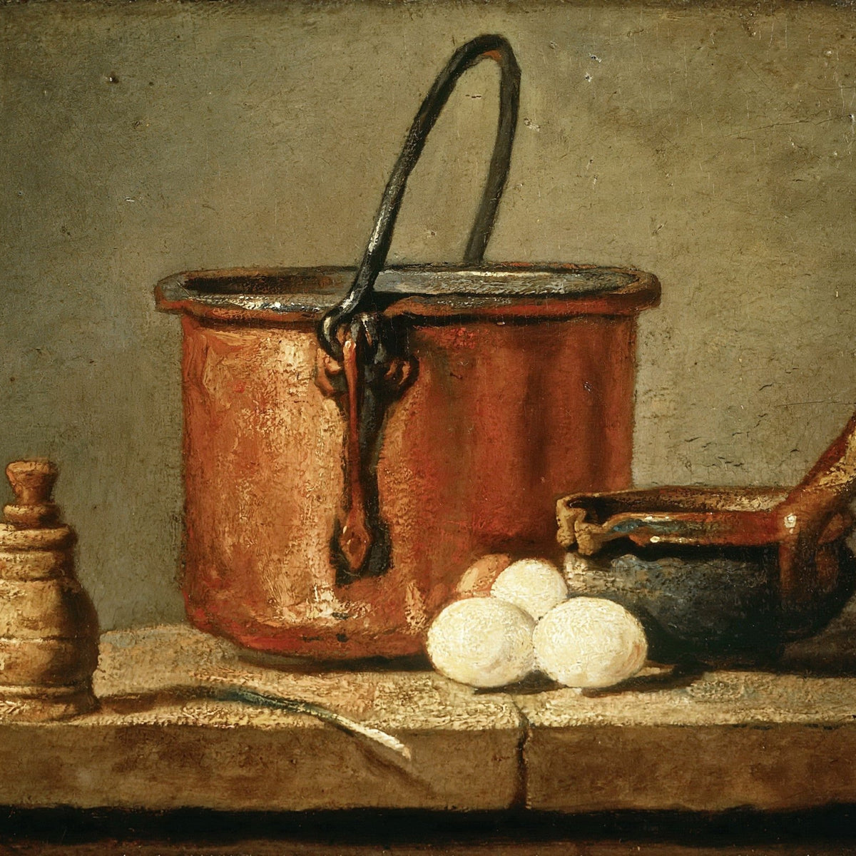 Still Life Oil Painting - Copper Pot and Eggs - Oil Painting Haven