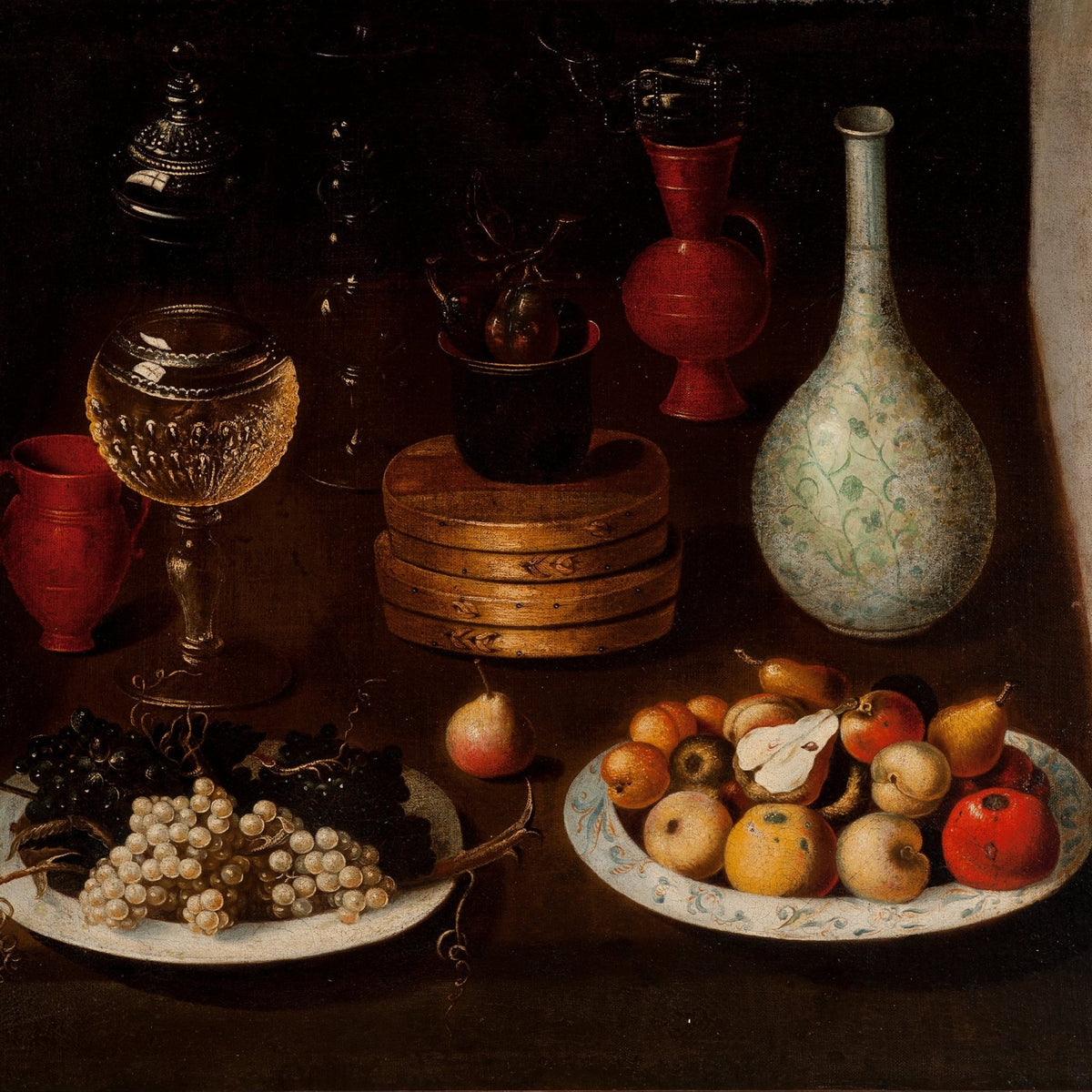 Still Life Oil Painting - Fruit and Antique Vessels - Oil Painting Haven