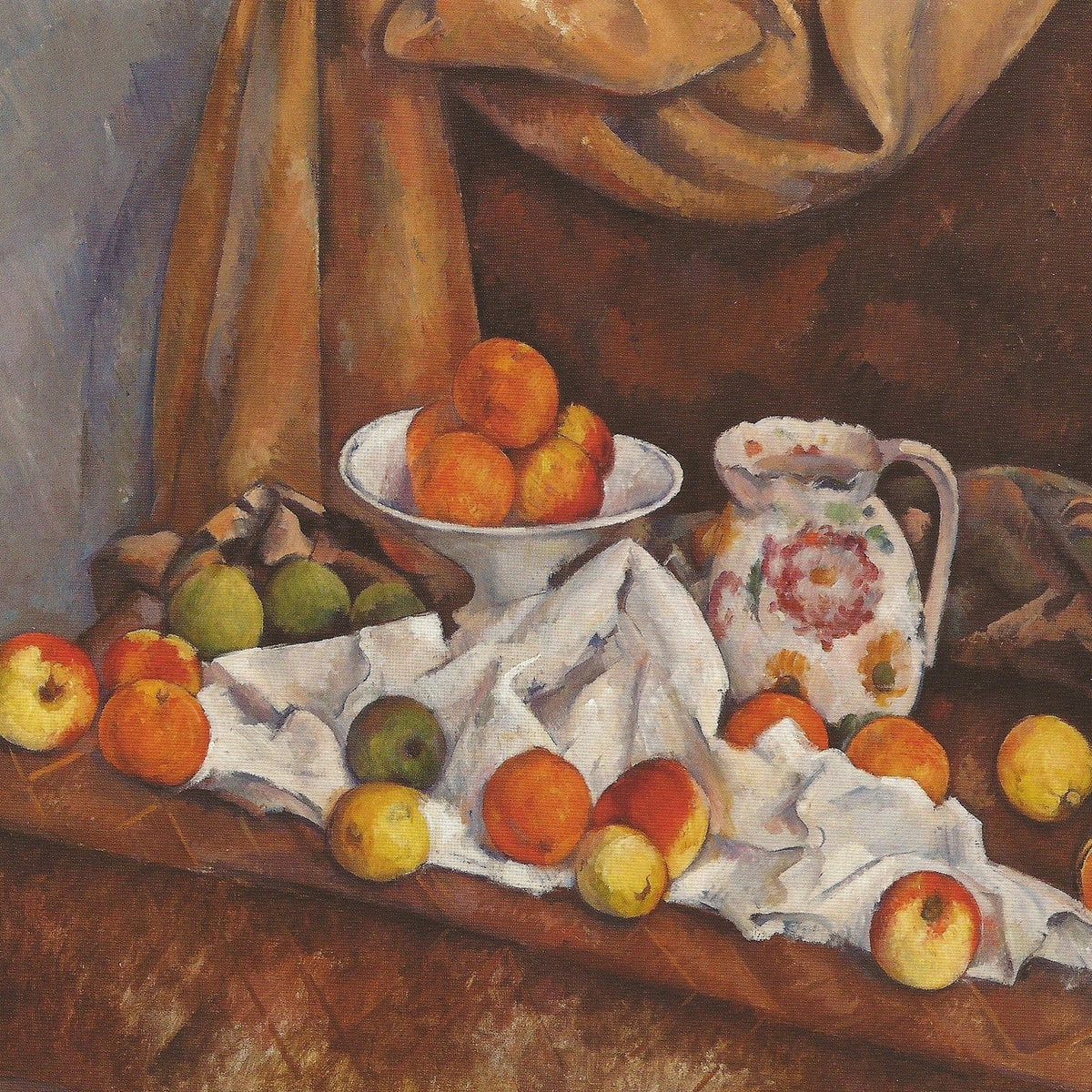 Still Life Oil Painting - Fruit Bowl and Floral Pitcher - Oil Painting Haven