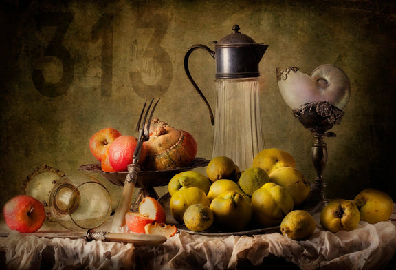 Still Life Oil Painting - Fruits, Jug and Shell Decor Meta Description - Oil Painting Haven