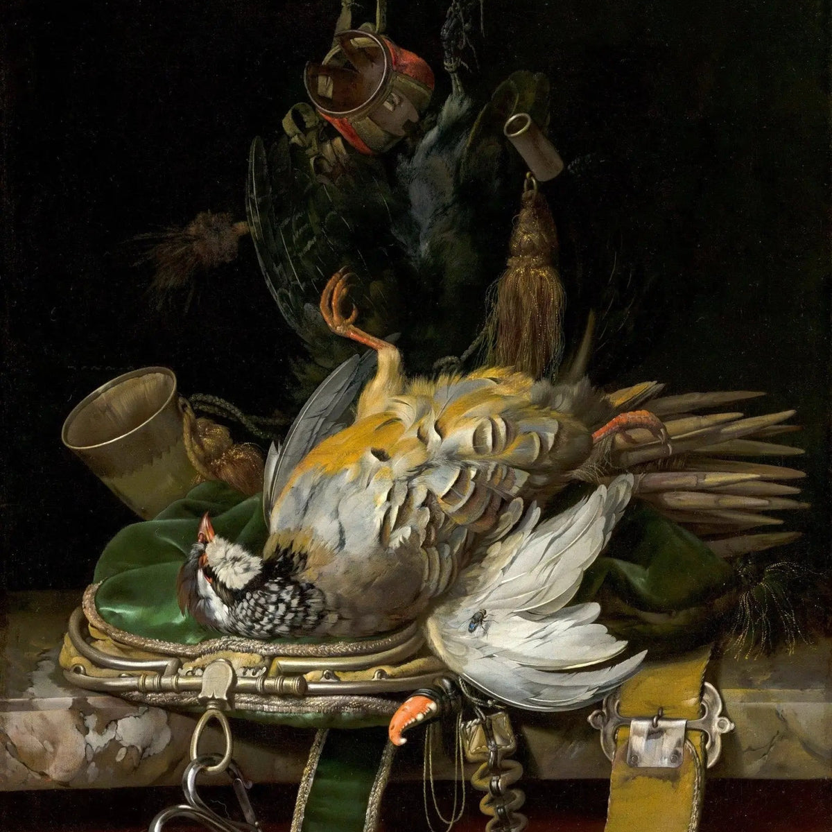 Still Life Oil Painting - Game Bird and Hunting Gear - Oil Painting Haven
