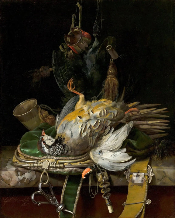 Still Life Oil Painting - Game Bird and Hunting Gear - Oil Painting Haven