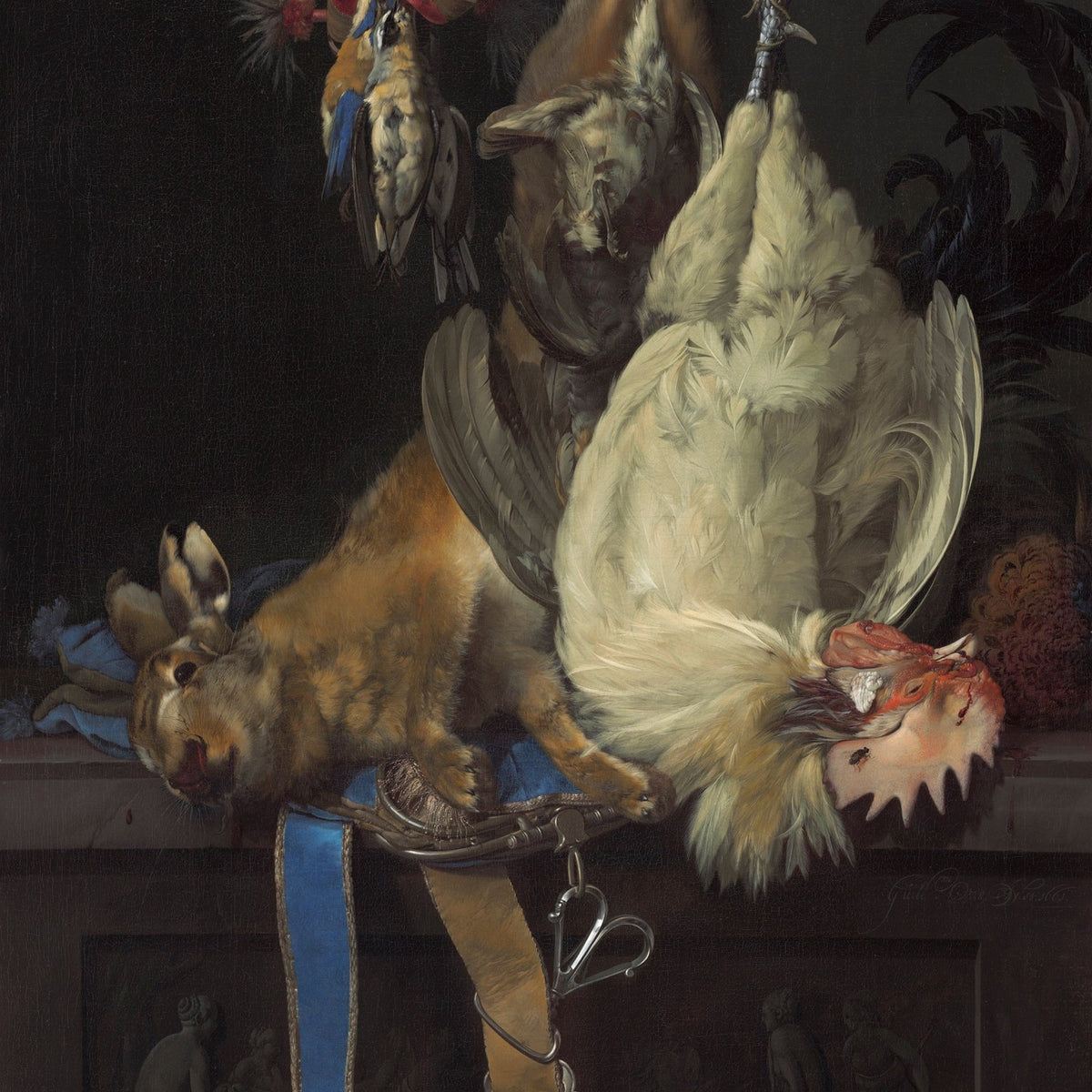 Still Life Oil Painting - Game Birds and Hare Trophy - Oil Painting Haven