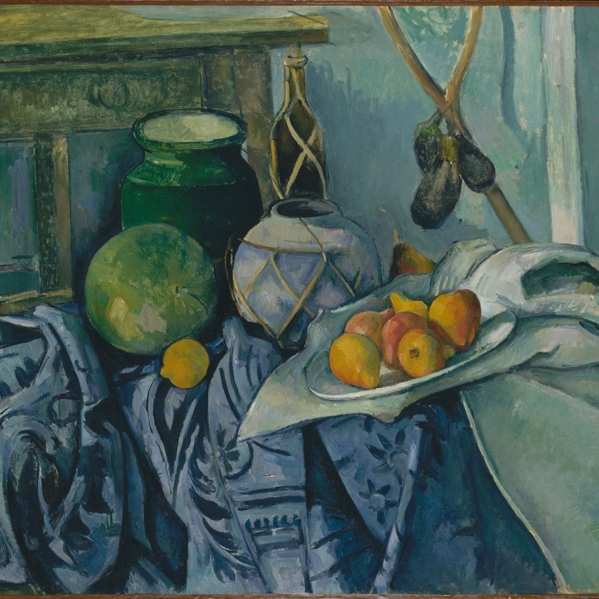 Still Life Oil Painting - Ginger Jar and Fruit - Oil Painting Haven