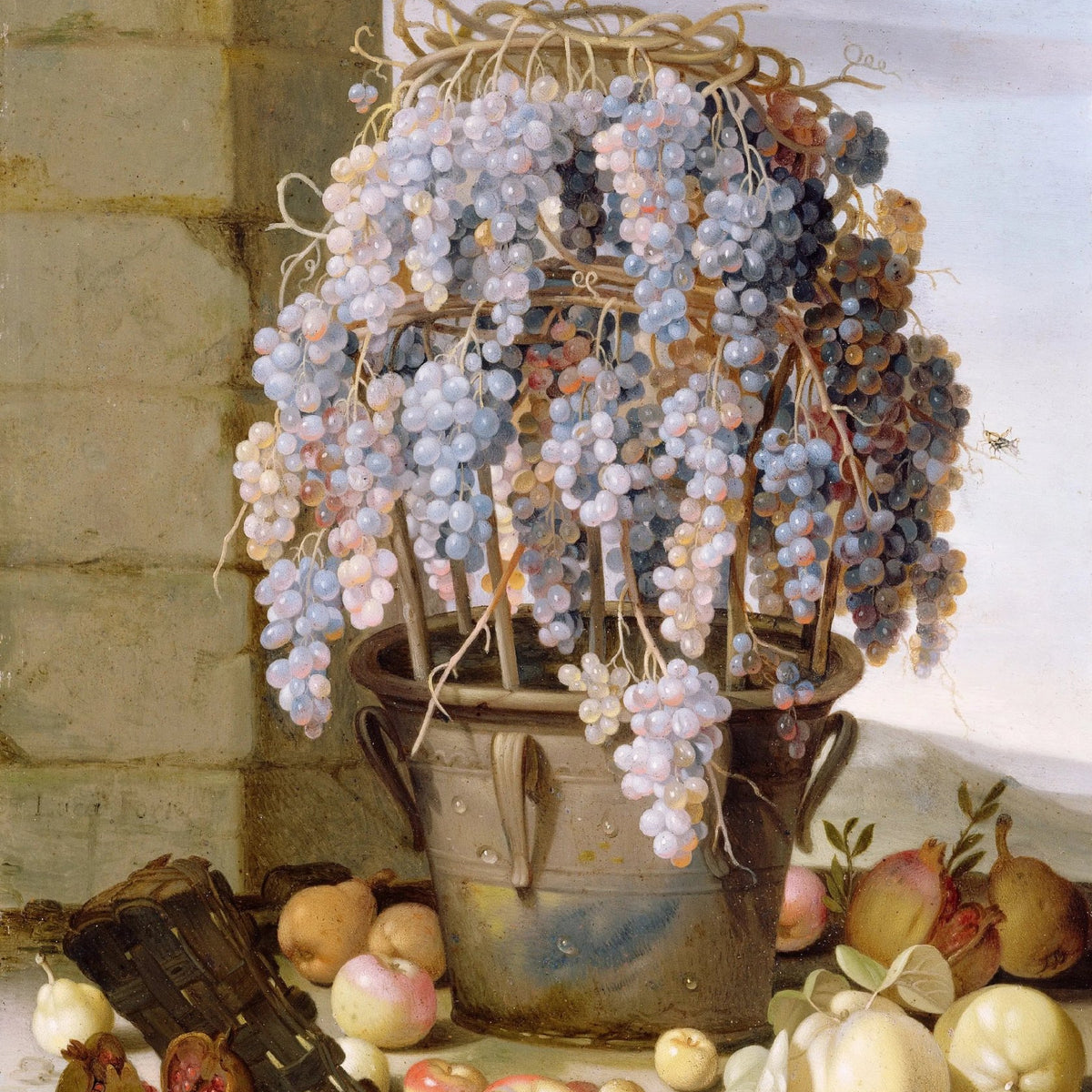 Still Life Oil Painting - Grapes, Pomegranate and Assorted Fruits - Oil Painting Haven