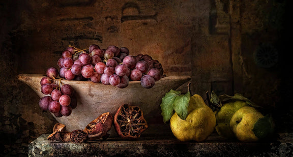 Still Life Oil Painting - Grapes, Quinces and Pomegranate - Oil Painting Haven