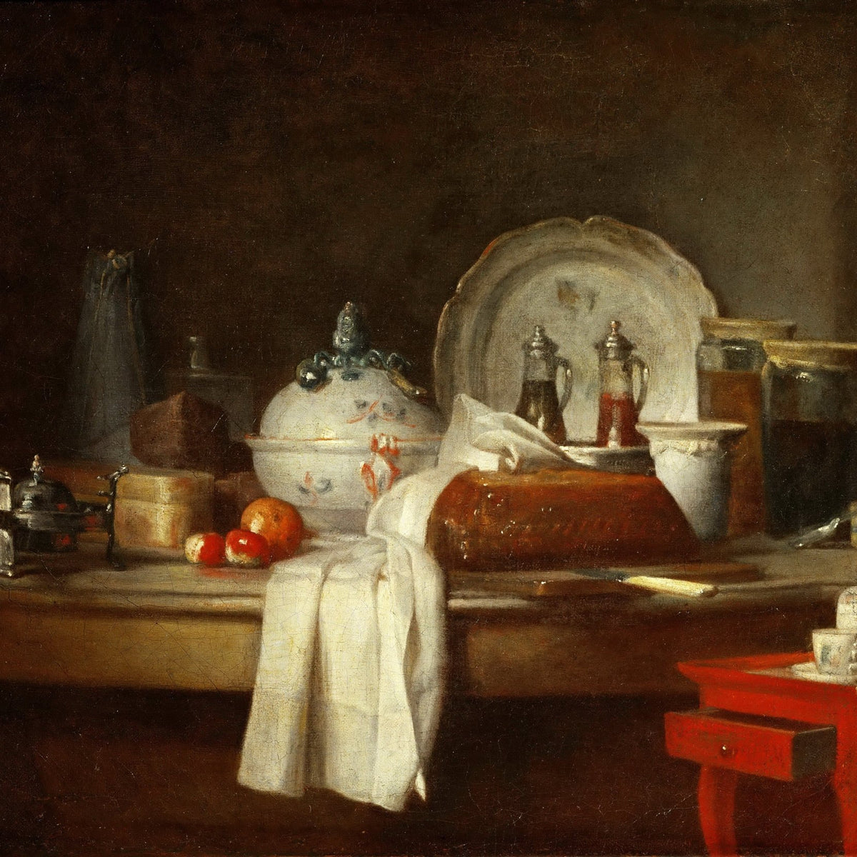 Still Life Oil Painting - Kitchen Table with Ham - Oil Painting Haven