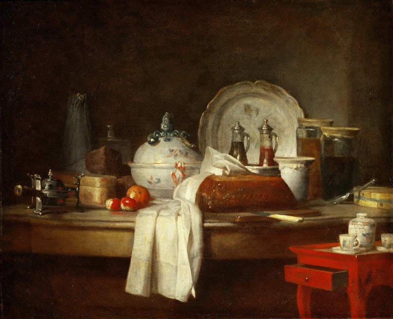 Still Life Oil Painting - Kitchen Table with Ham - Oil Painting Haven