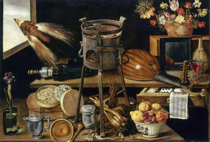Still Life Oil Painting - Kitchenware, Fruits and Musical Items - Oil Painting Haven