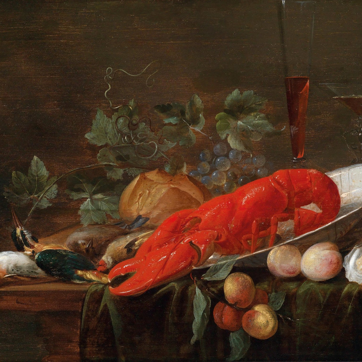 Still Life Oil Painting - Lobster and Game Feast - Oil Painting Haven