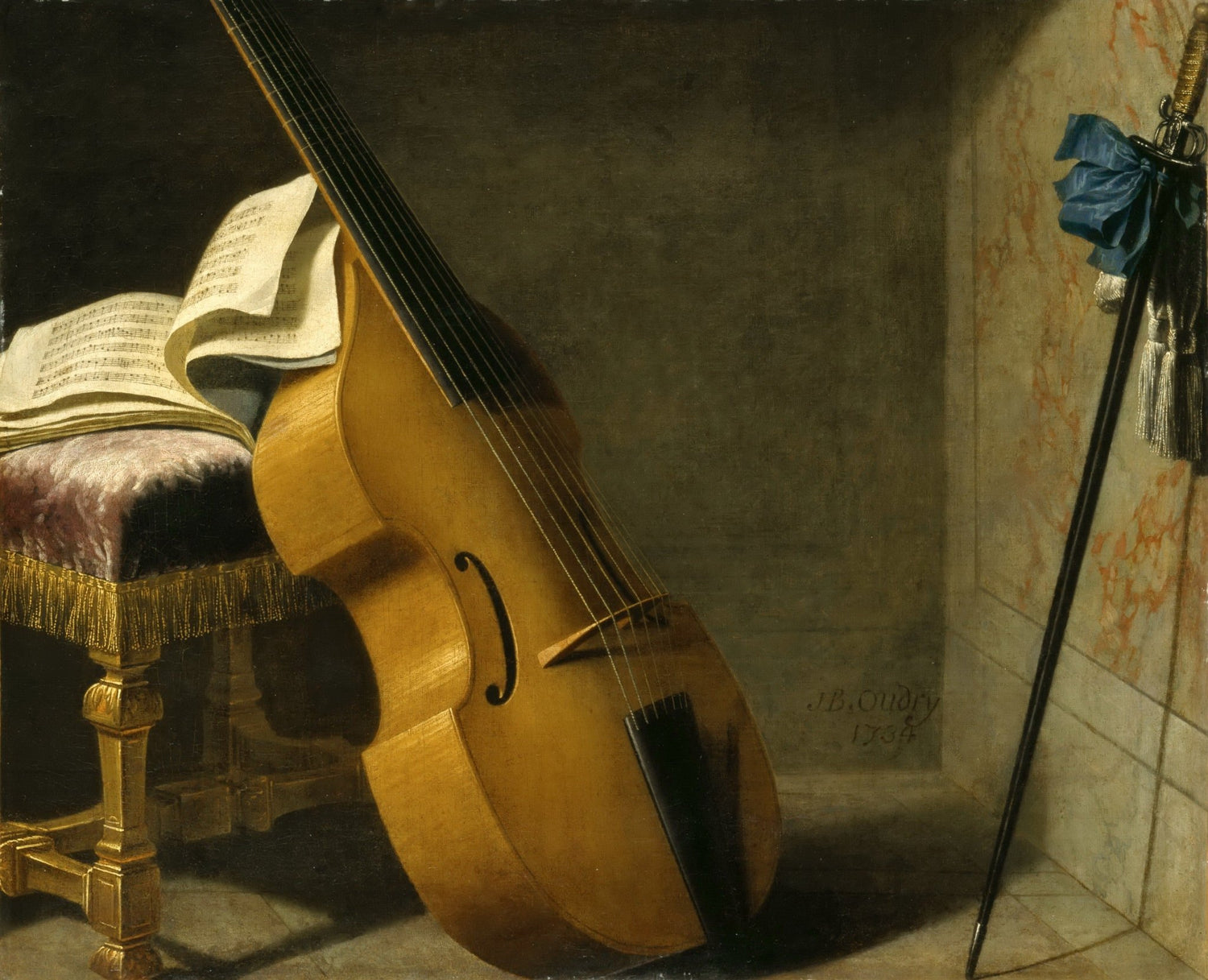 Still Life Oil Painting - Lute and Sheet Music - Oil Painting Haven