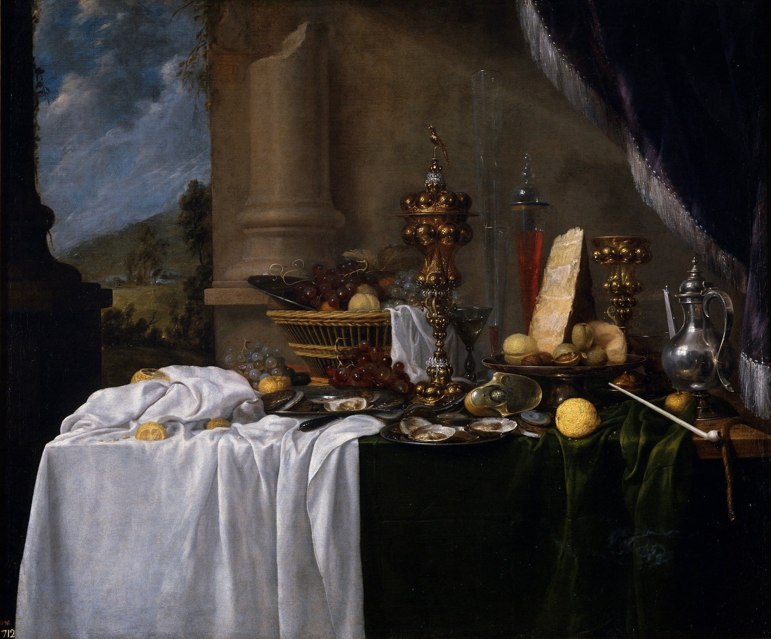 Still Life Oil Painting - Luxury Feast with Silverware - Oil Painting Haven