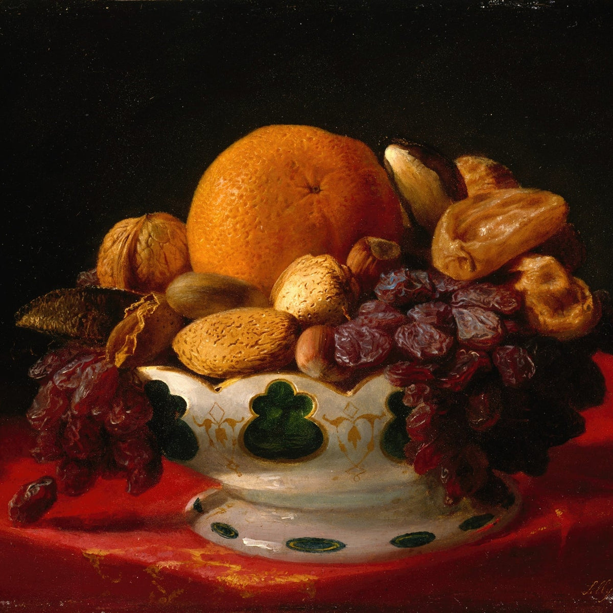 Still Life Oil Painting - Orange and Dried Fruits Bowl - Oil Painting Haven
