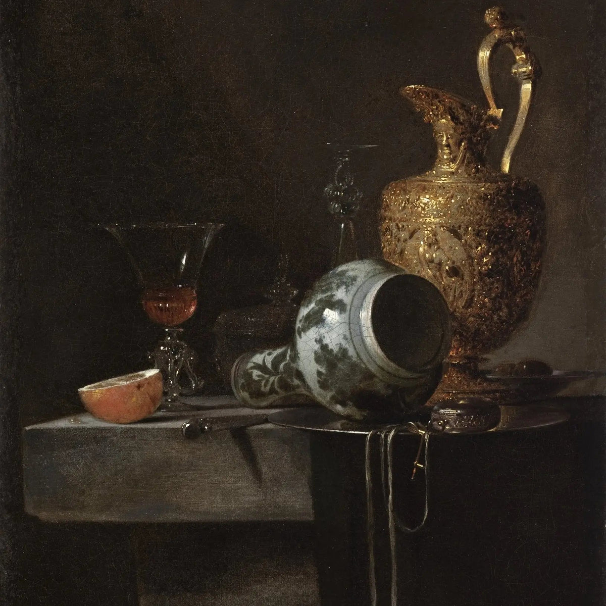 Still Life Oil Painting - Ornate Vessels and Glass - Oil Painting Haven
