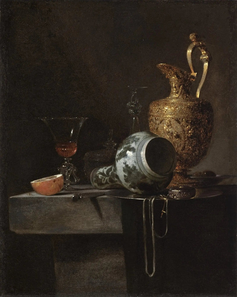 Still Life Oil Painting - Ornate Vessels and Glass - Oil Painting Haven
