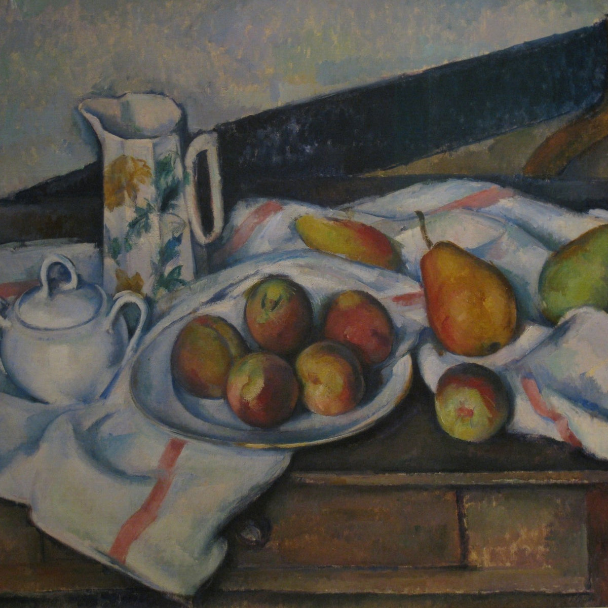 Still Life Oil Painting - Peaches and Pears on Table - Oil Painting Haven