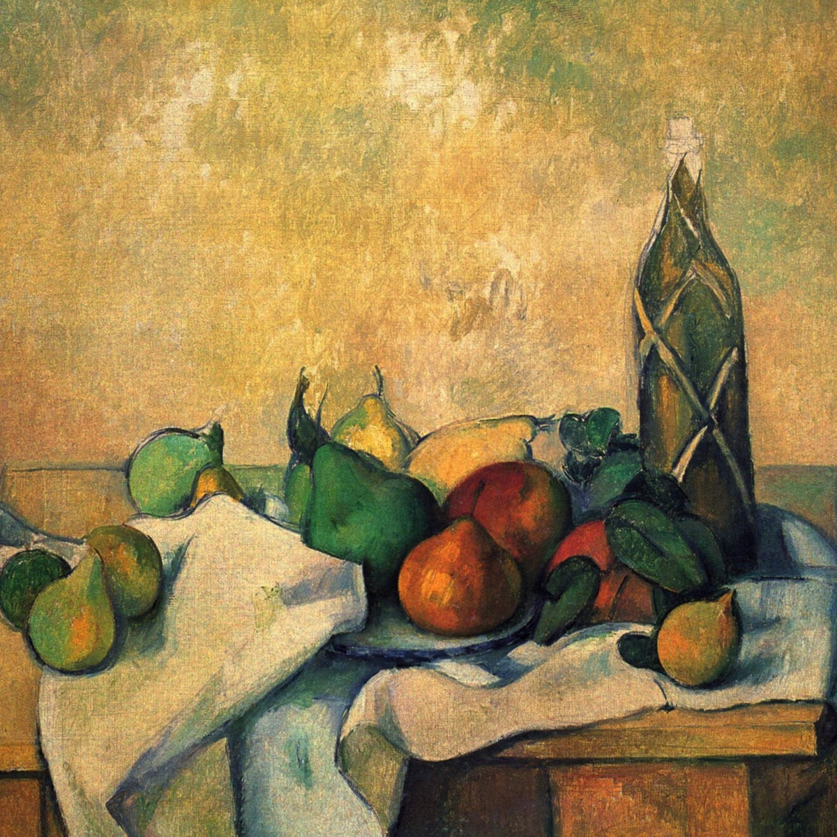 Still Life Oil Painting - Pears, Oranges and Bottle - Oil Painting Haven