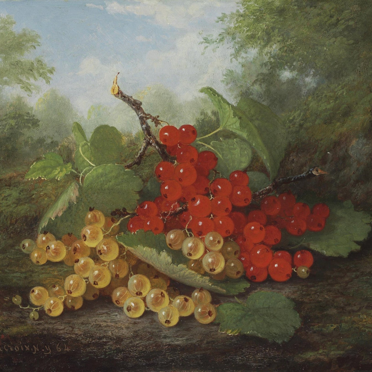 Still Life Oil Painting - Red and White Currants - Oil Painting Haven