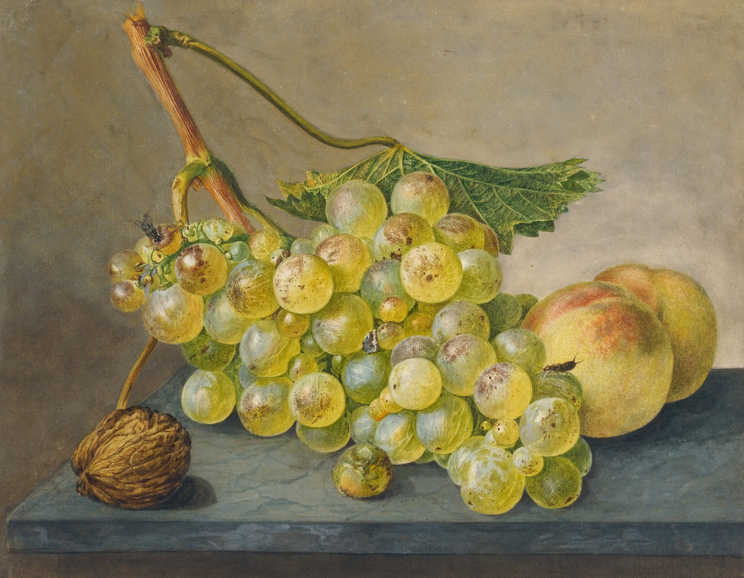 Still Life Oil Painting - Roses, Strawberries and Peaches - Oil Painting Haven
