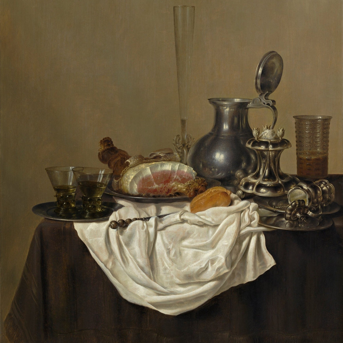 Still Life Oil Painting - Silverware and Glassware - Oil Painting Haven