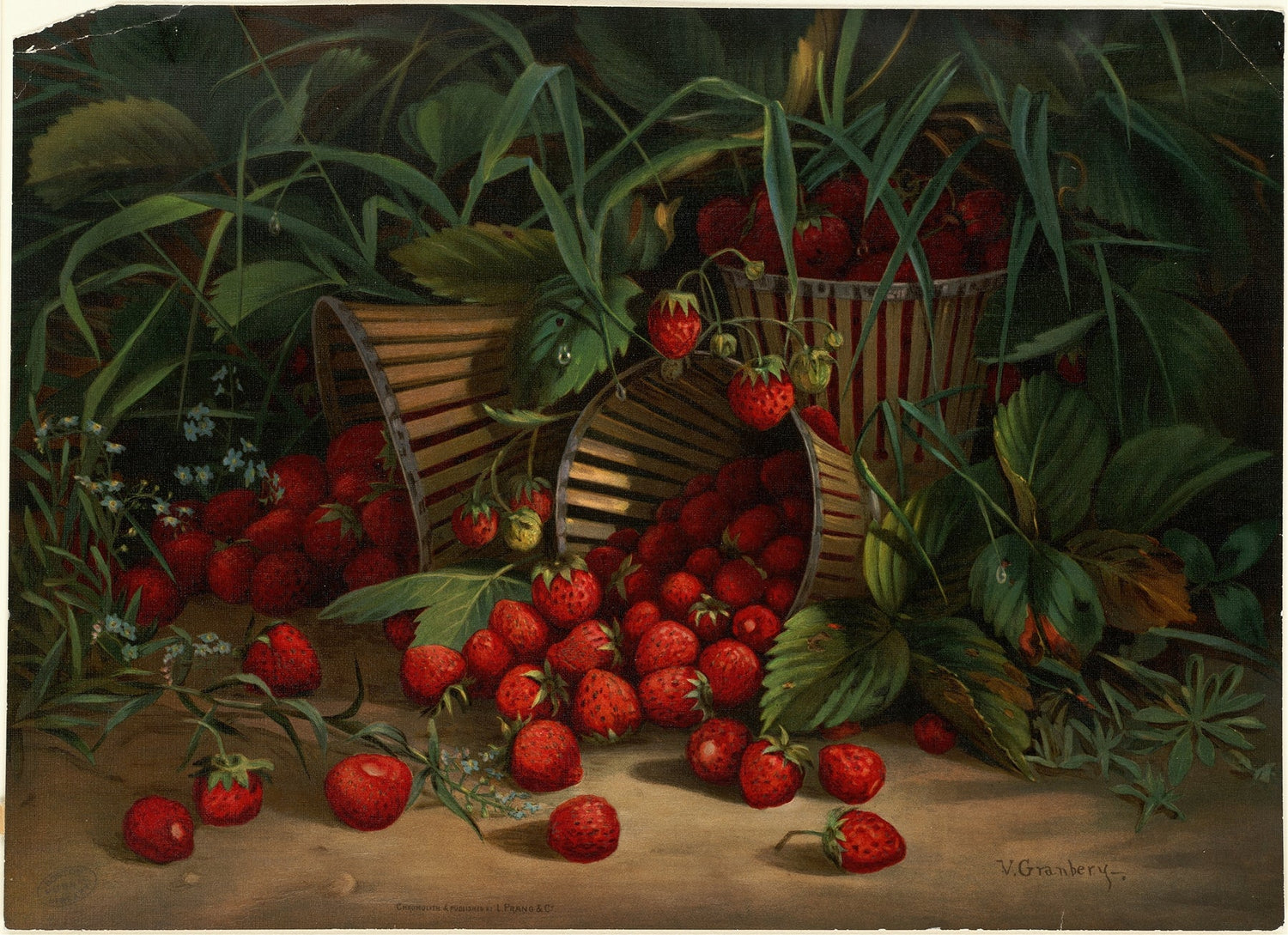 Still Life Oil Painting - Strawberries in Garden - Oil Painting Haven