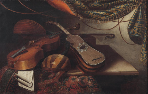 Still Life Oil Painting - Violin and Mandolin - Oil Painting Haven