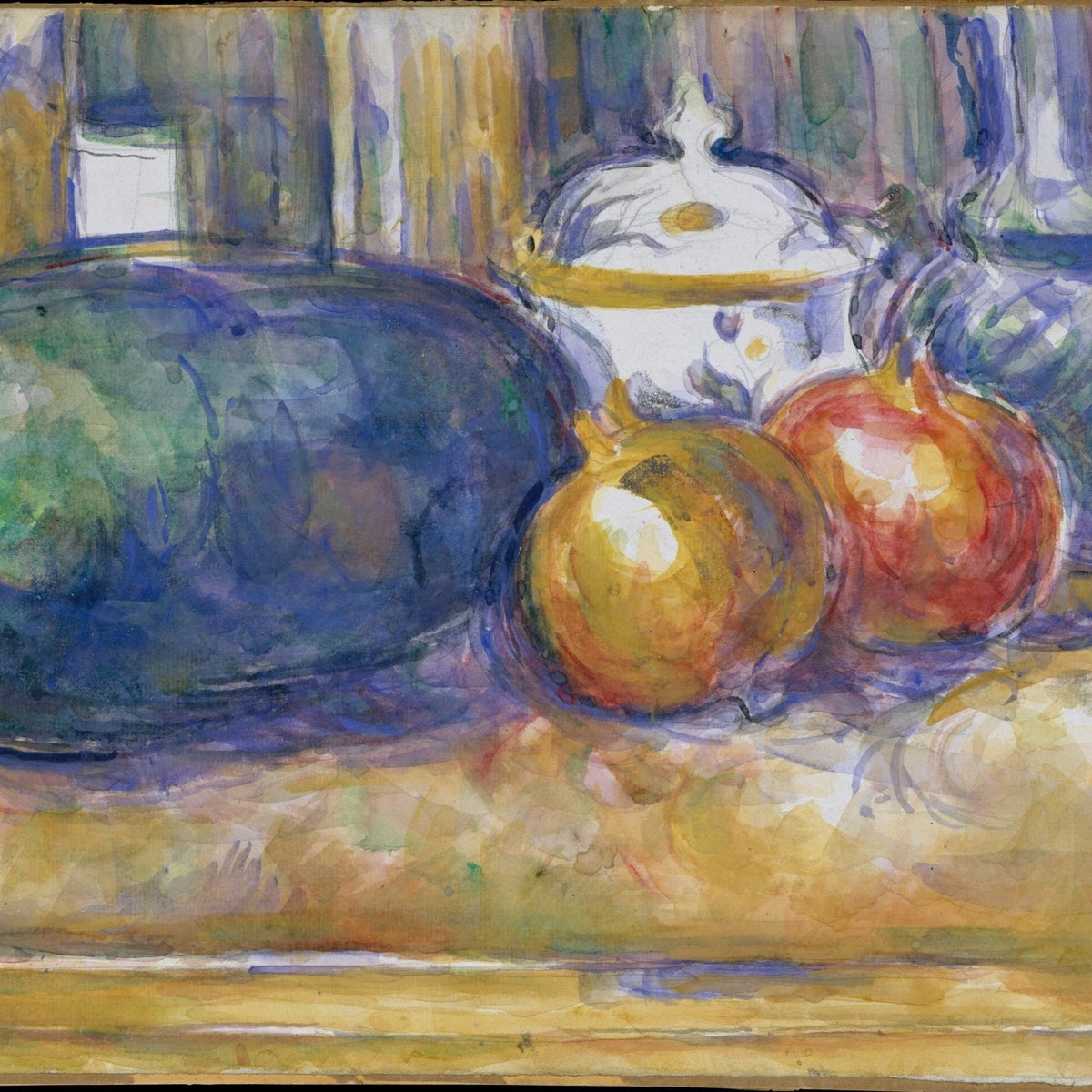 Still Life Oil Painting - Watermelon and Pomegranates - Oil Painting Haven