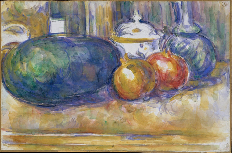 Still Life Oil Painting - Watermelon and Pomegranates - Oil Painting Haven