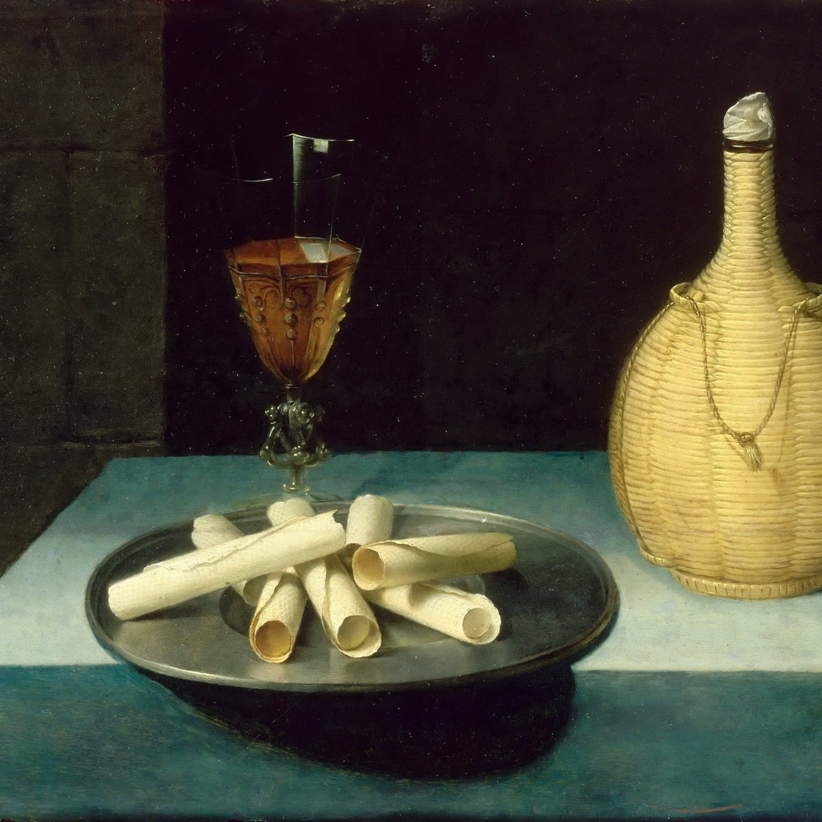 Still Life Oil Painting - Wine Glass and Carafe - Oil Painting Haven