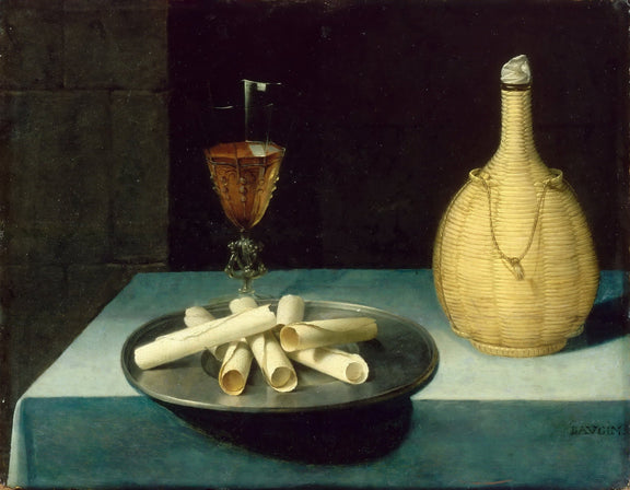 Still Life Oil Painting - Wine Glass and Carafe - Oil Painting Haven