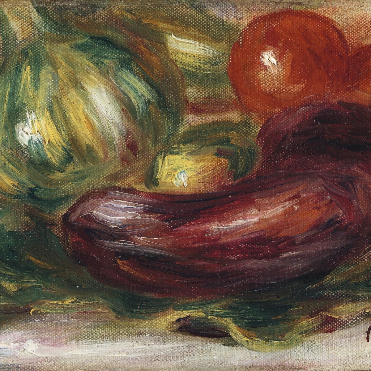 Still Life Oil Painting - Zucchini, Tomatoes, Eggplant - Oil Painting Haven