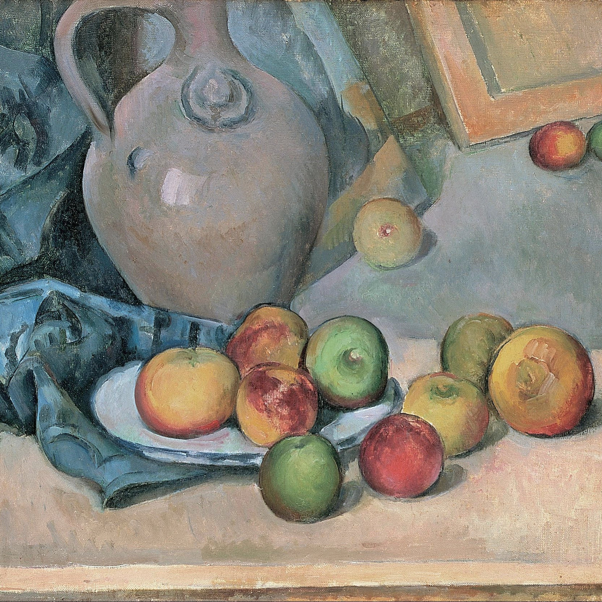 Stoneware Pitcher with Apples - Still Life Oil Painting - Oil Painting Haven