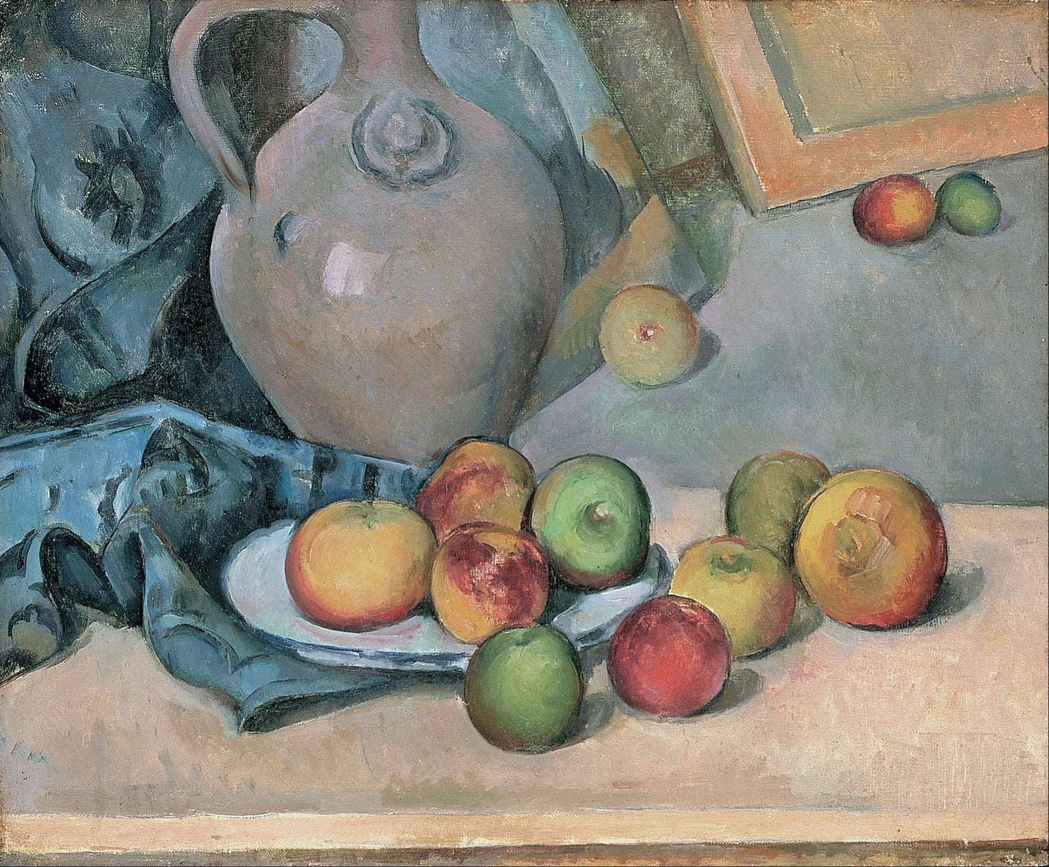 Stoneware Pitcher with Apples - Still Life Oil Painting - Oil Painting Haven