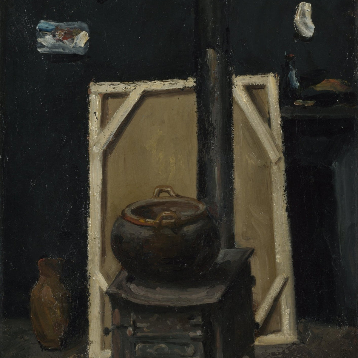 Studio Stove and Pot Interior Scene - Still Life Oil Painting - Oil Painting Haven