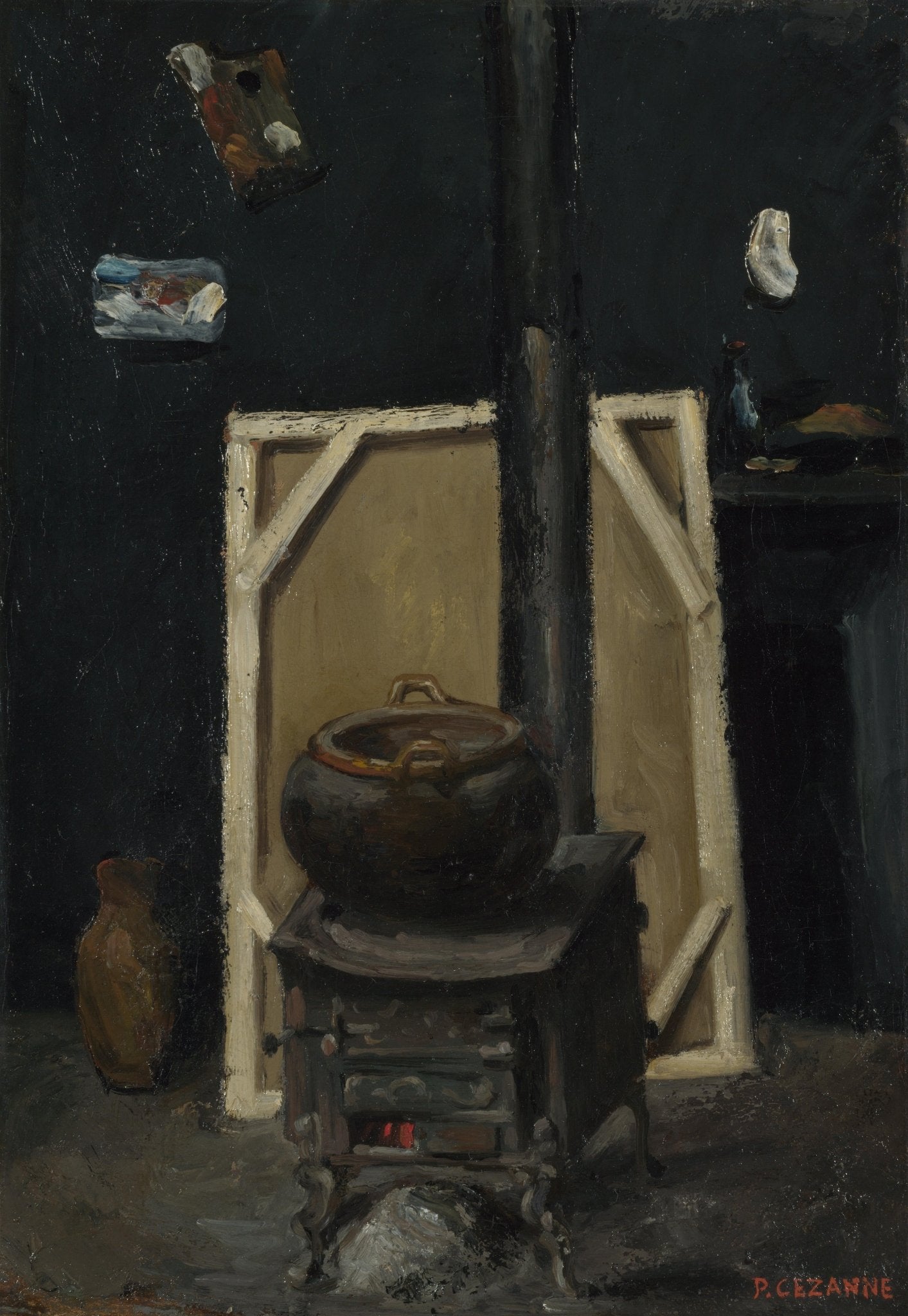 Studio Stove and Pot Interior Scene - Still Life Oil Painting - Oil Painting Haven
