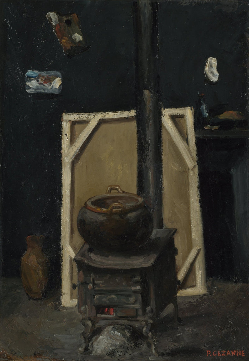 Studio Stove and Pot Interior Scene - Still Life Oil Painting - Oil Painting Haven