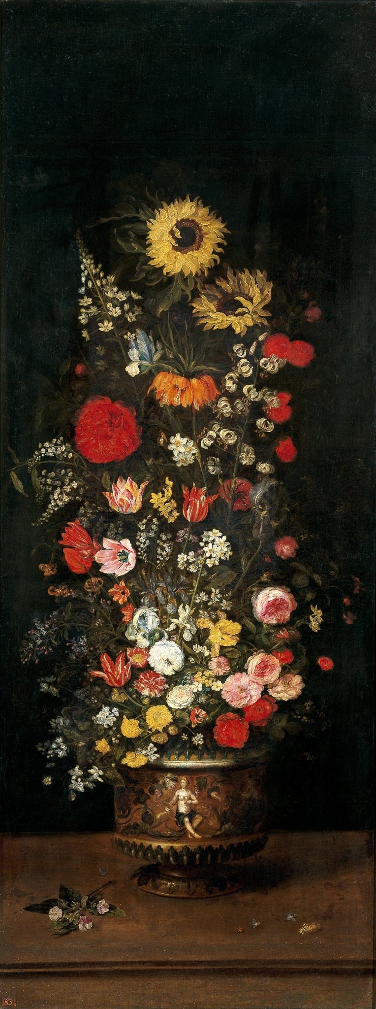 Sunflowers and Mixed Flowers in Ornate Vase – Floral Oil Painting - Oil Painting Haven