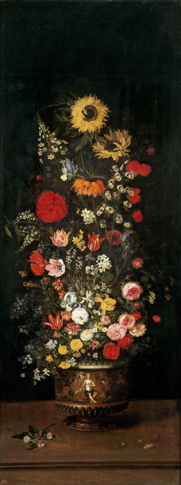 Sunflowers and Mixed Flowers in Ornate Vase – Floral Oil Painting - Oil Painting Haven