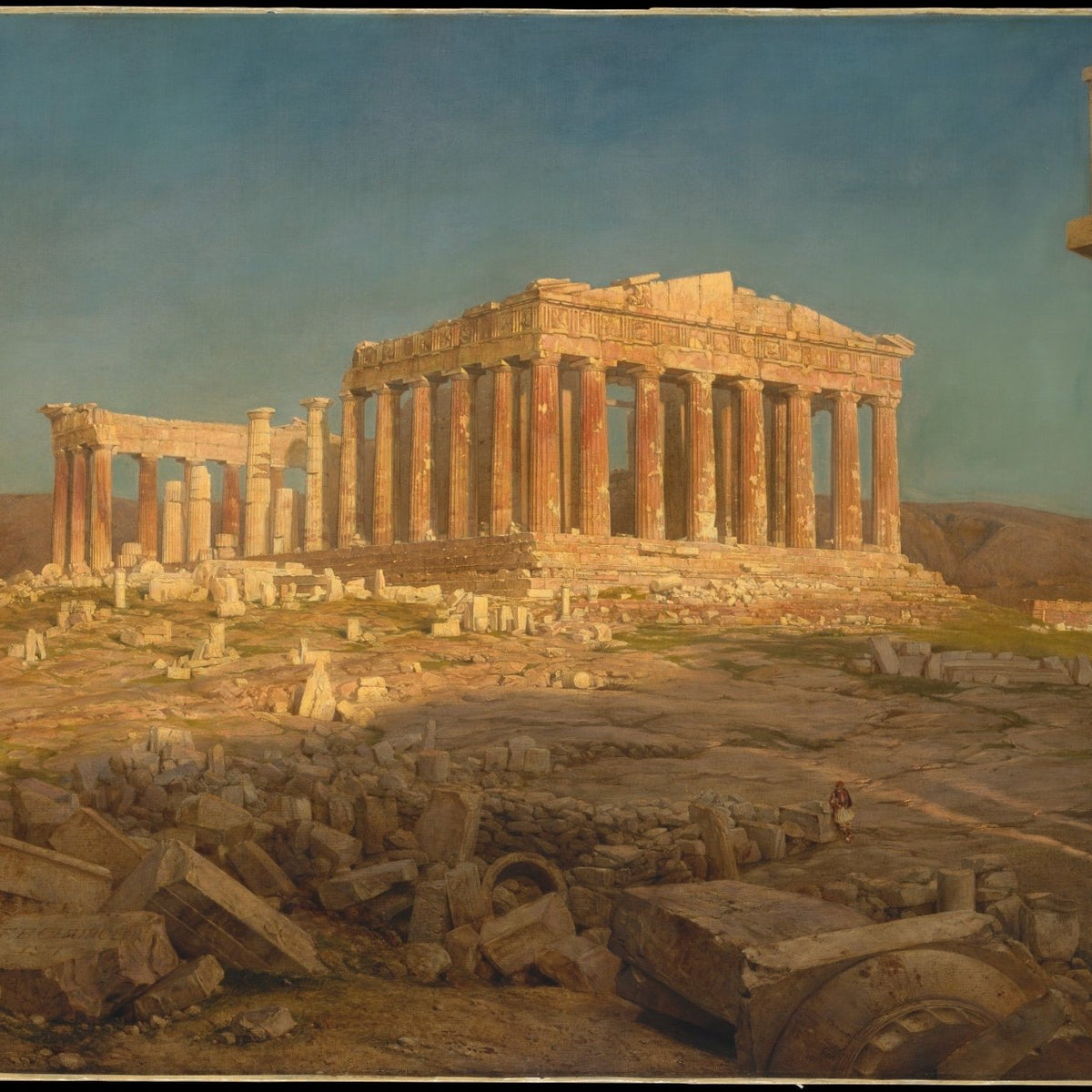 The Parthenon Ruins in Golden Light, Athens - Landscape Oil Painting - Oil Painting Haven