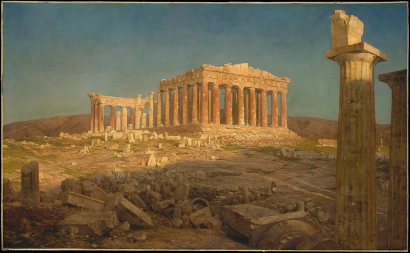 The Parthenon Ruins in Golden Light, Athens - Landscape Oil Painting - Oil Painting Haven