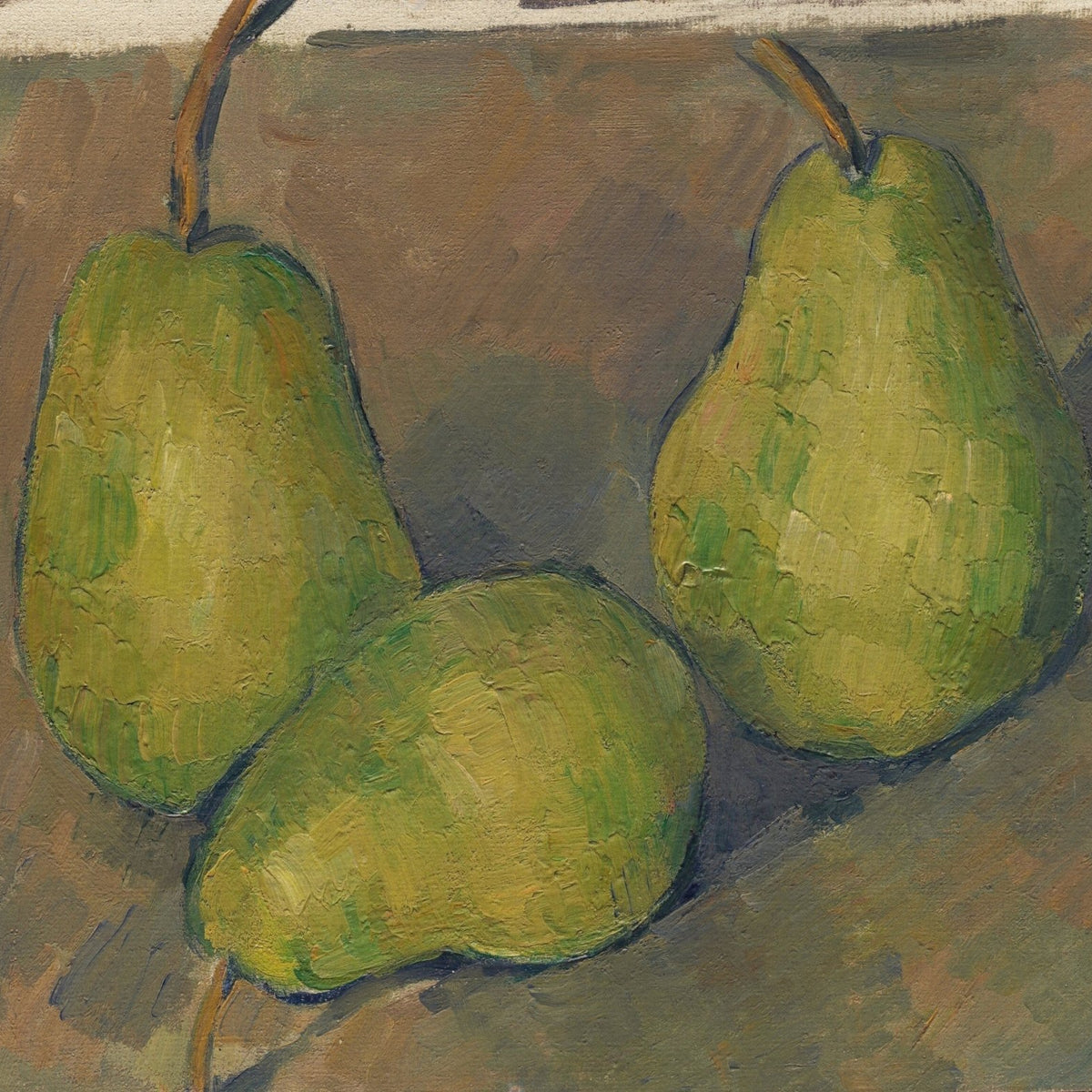 Three Green Pears on Table - Still Life Oil Painting - Oil Painting Haven
