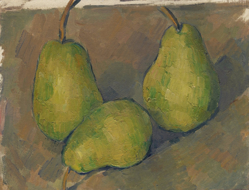 Three Green Pears on Table - Still Life Oil Painting - Oil Painting Haven