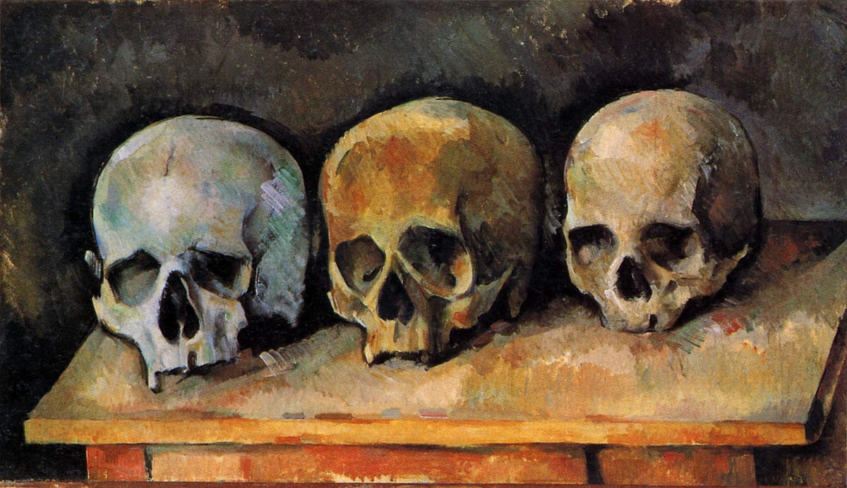 Three Skulls on Cloth - Still Life Oil Painting - Oil Painting Haven
