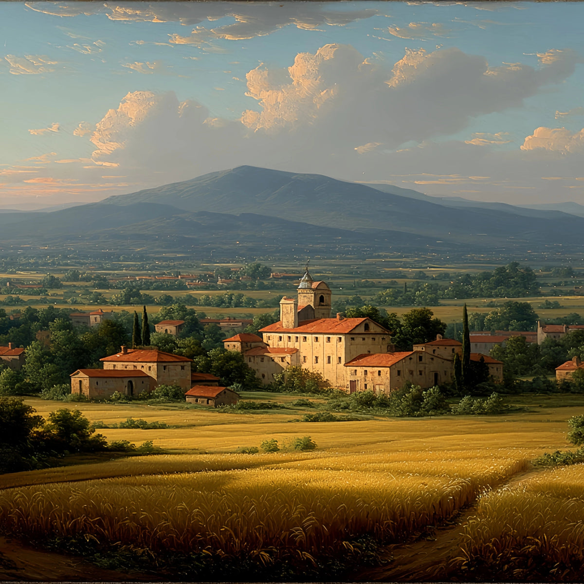Tuscan Countryside Original Oil Painting For Sale | Landscape - Oil Painting Haven