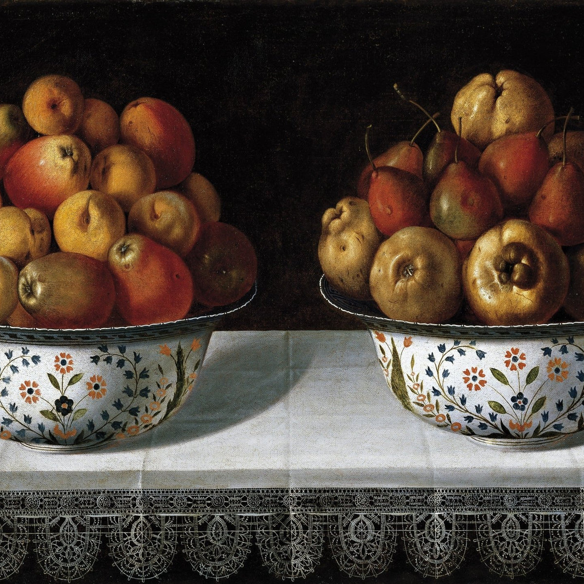 Twin Bowls of Apples and Pears - Still Life Oil Painting - Oil Painting Haven